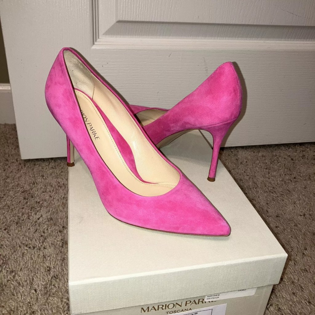 Marion Parke Heels Pumps Classic Hot Pink - Sz 9 (Eu 39.5) Made In Italy Nice!